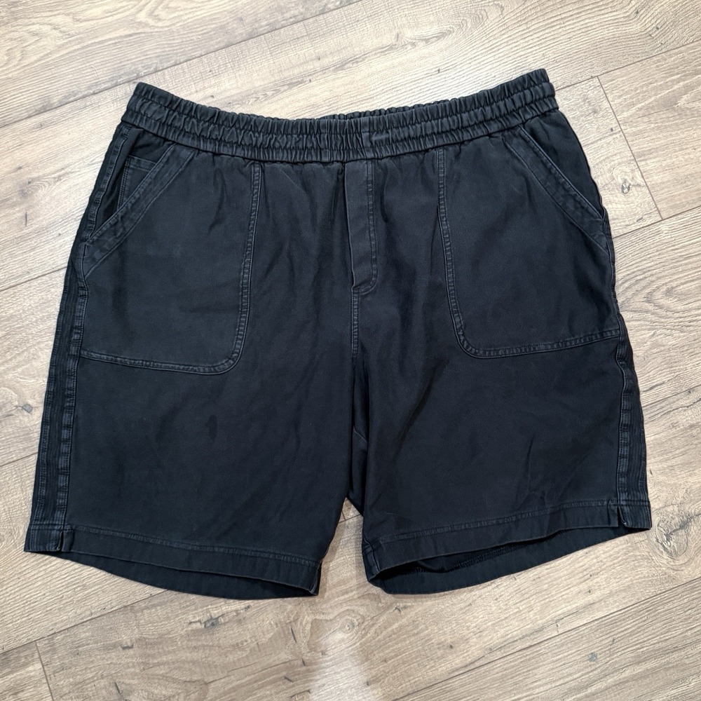 Athleta Farallon Bermuda Shorts Plus Size 20 Washed Black Elastic Waist Pockets
